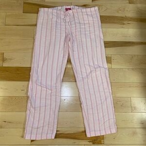 Y2K Pink & White Striped Drawstring Pants Soft Girl Loungewear Coquette